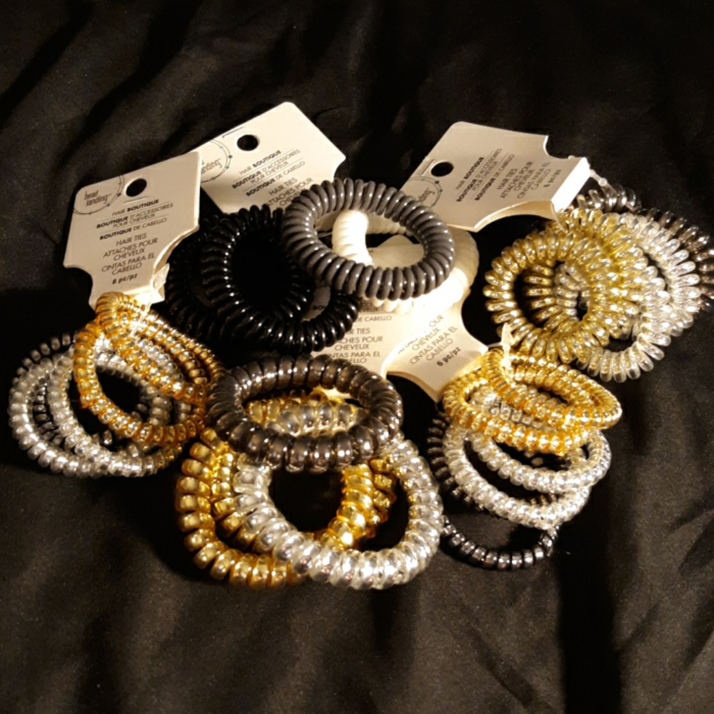 5 Sets of Metallic Ponytail Ties